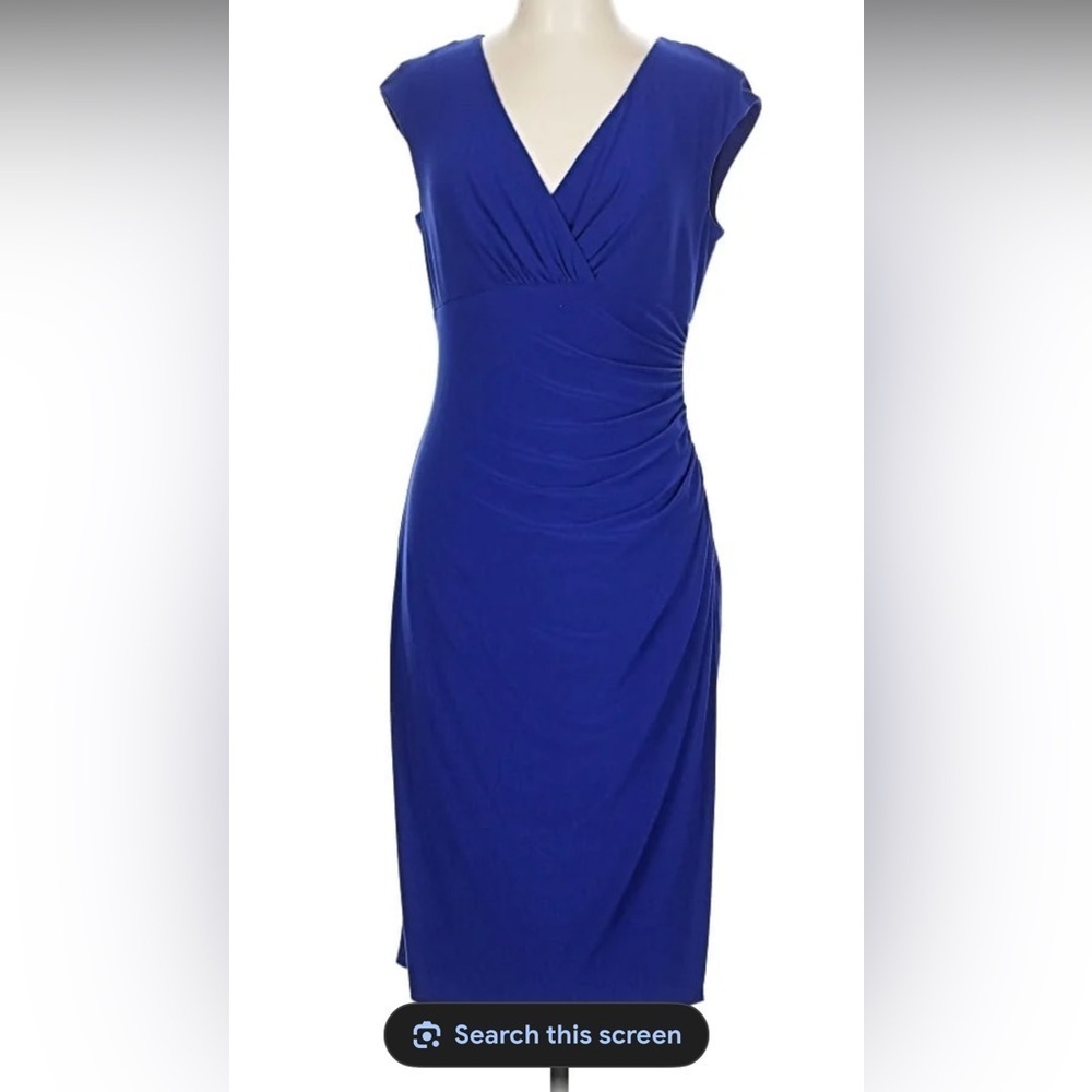 Lauren Ralph Lauren Royal Blue Midi Cocktail Dress size 10 large